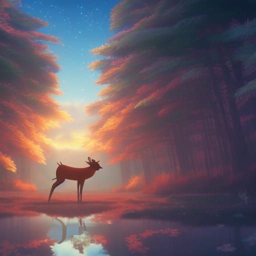 Rudolph in Studio Ghibli Anime Style