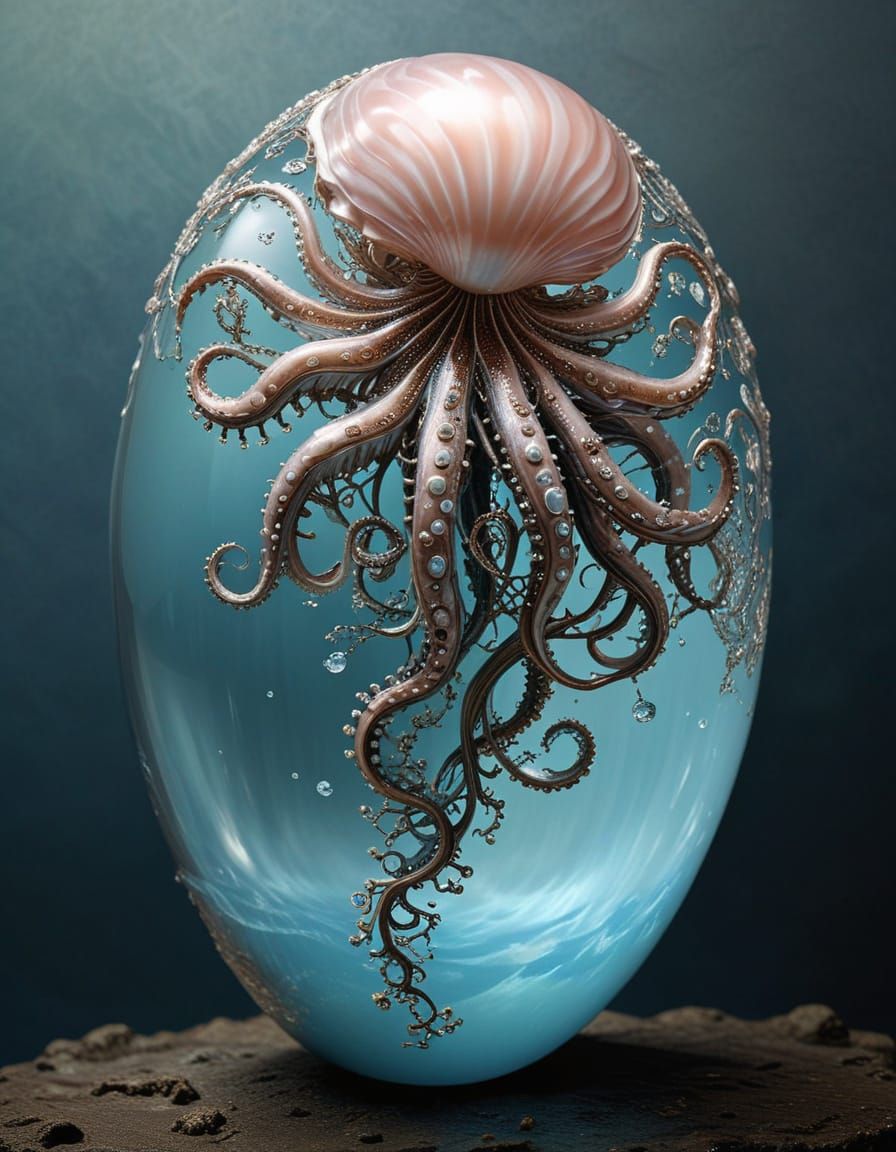 Majestic Argonaut with Copper Patina Shell