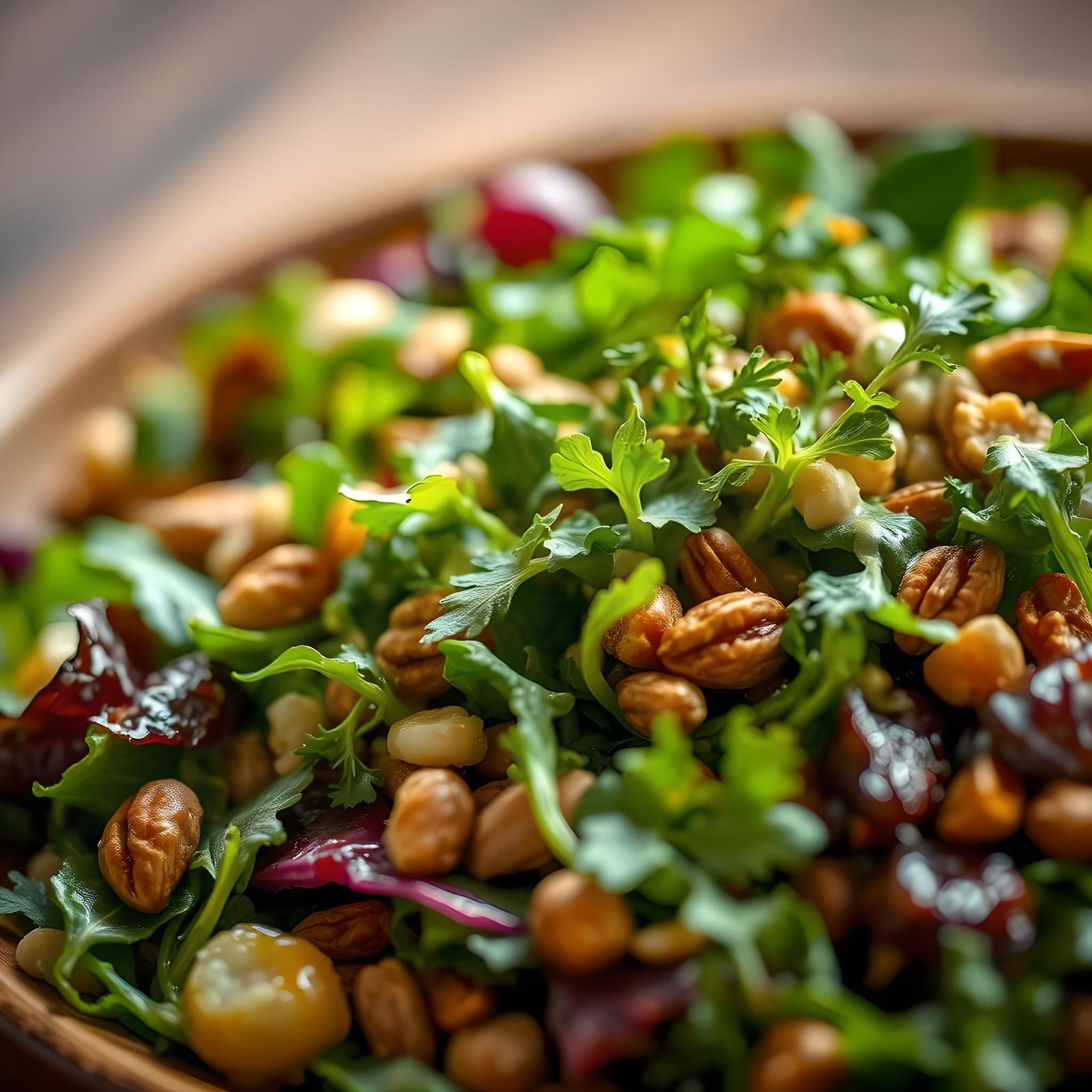 Macro Shot of Fresh Salad with Vibrant Colors