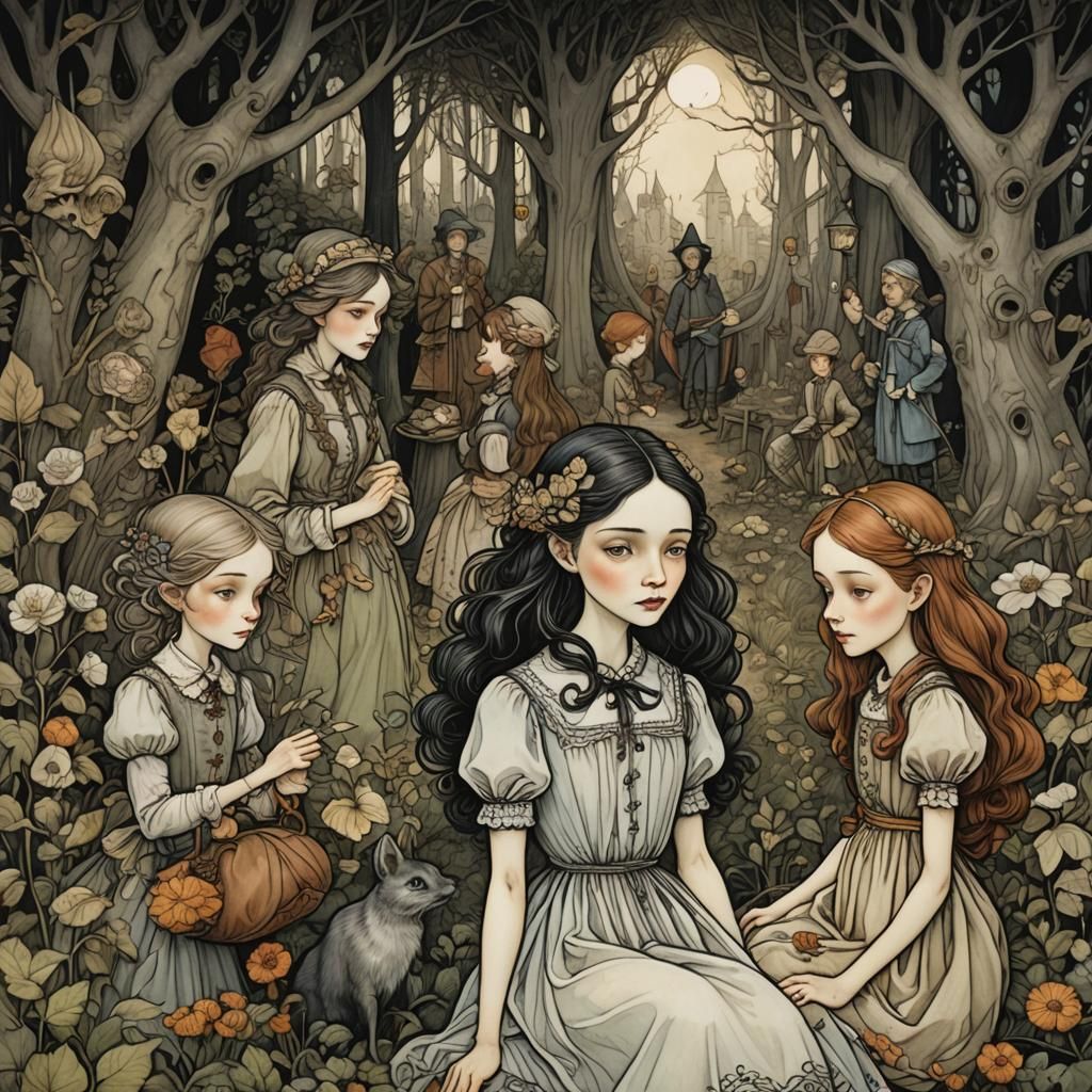 Detailed Scene Inspired by Classic Illustrators