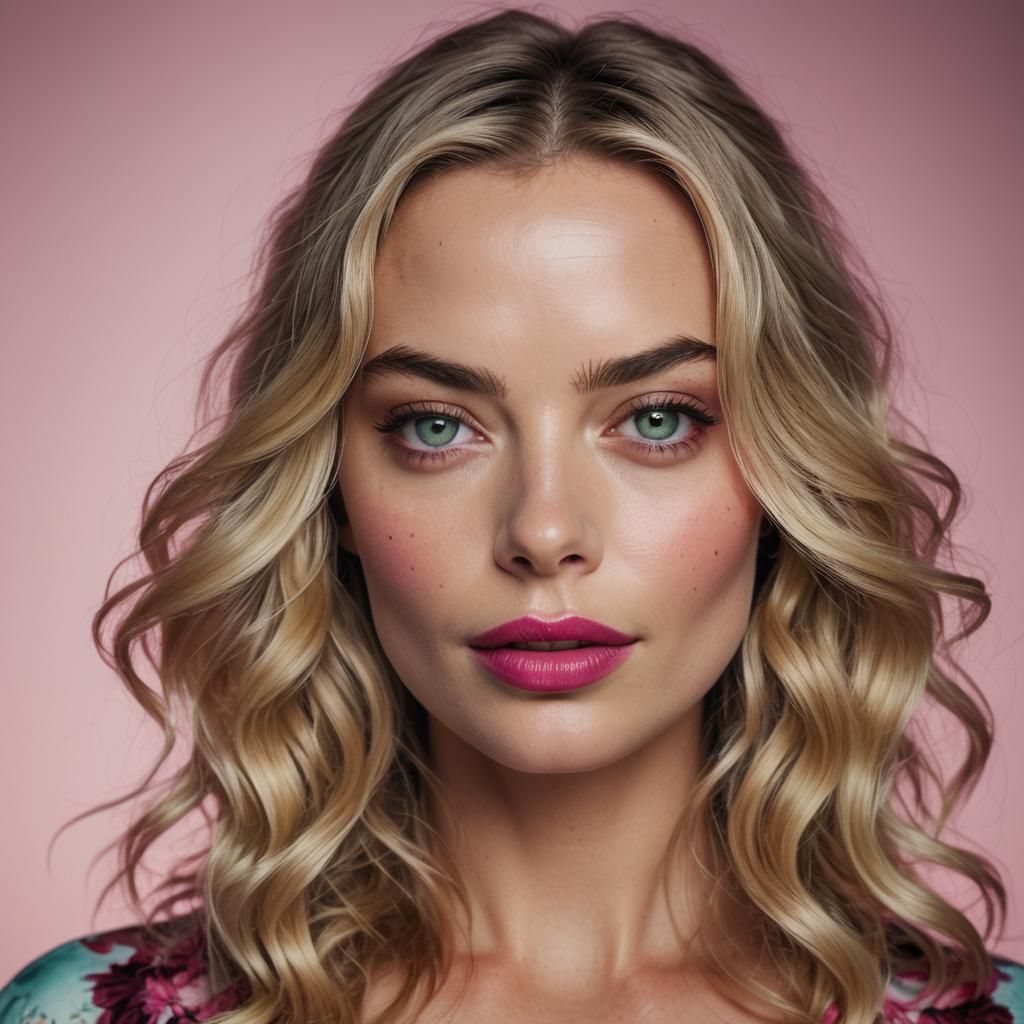 Photorealistic Portrait of a Green-Eyed Blonde Woman