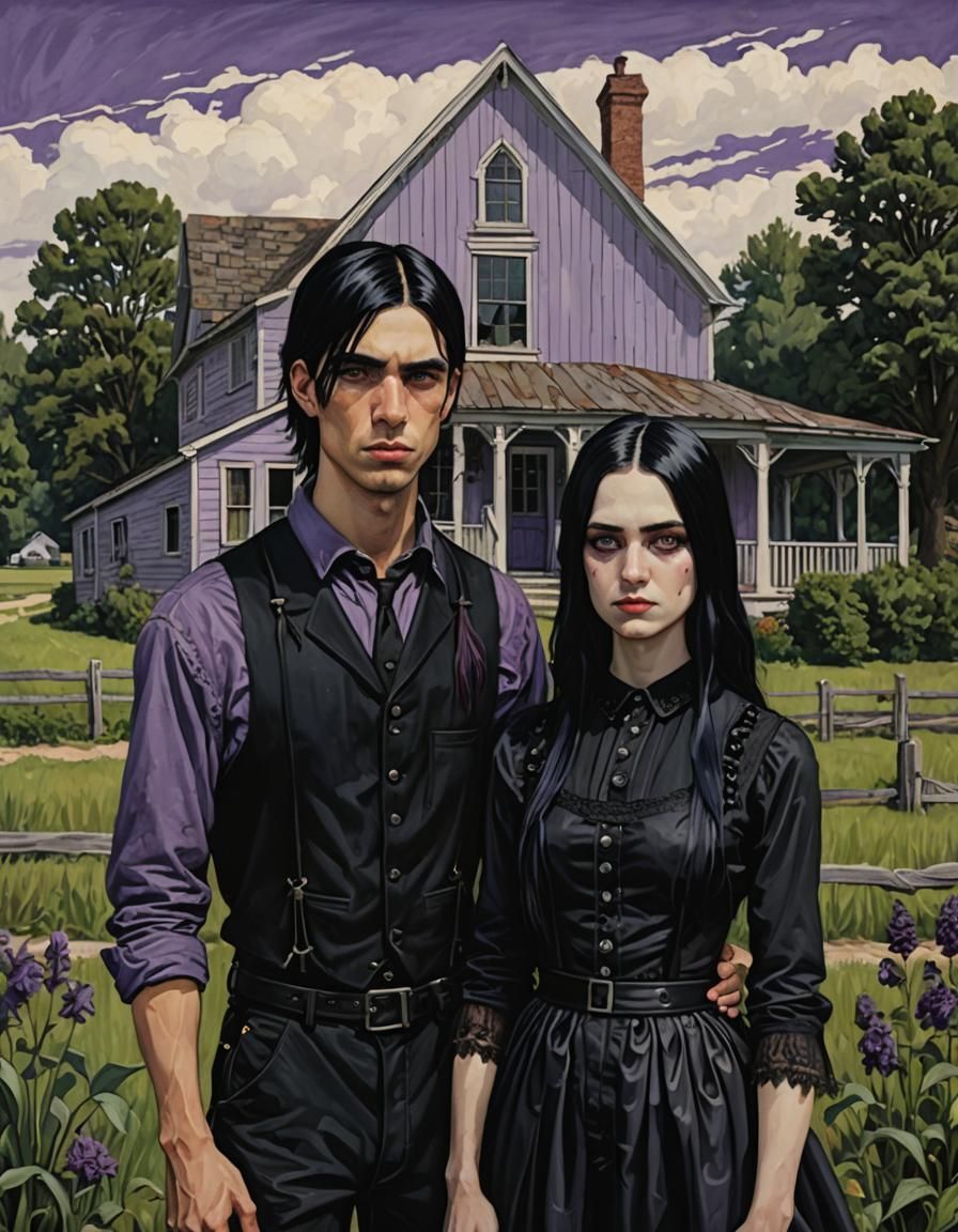 Gothic American Teenagers in American Gothic Style