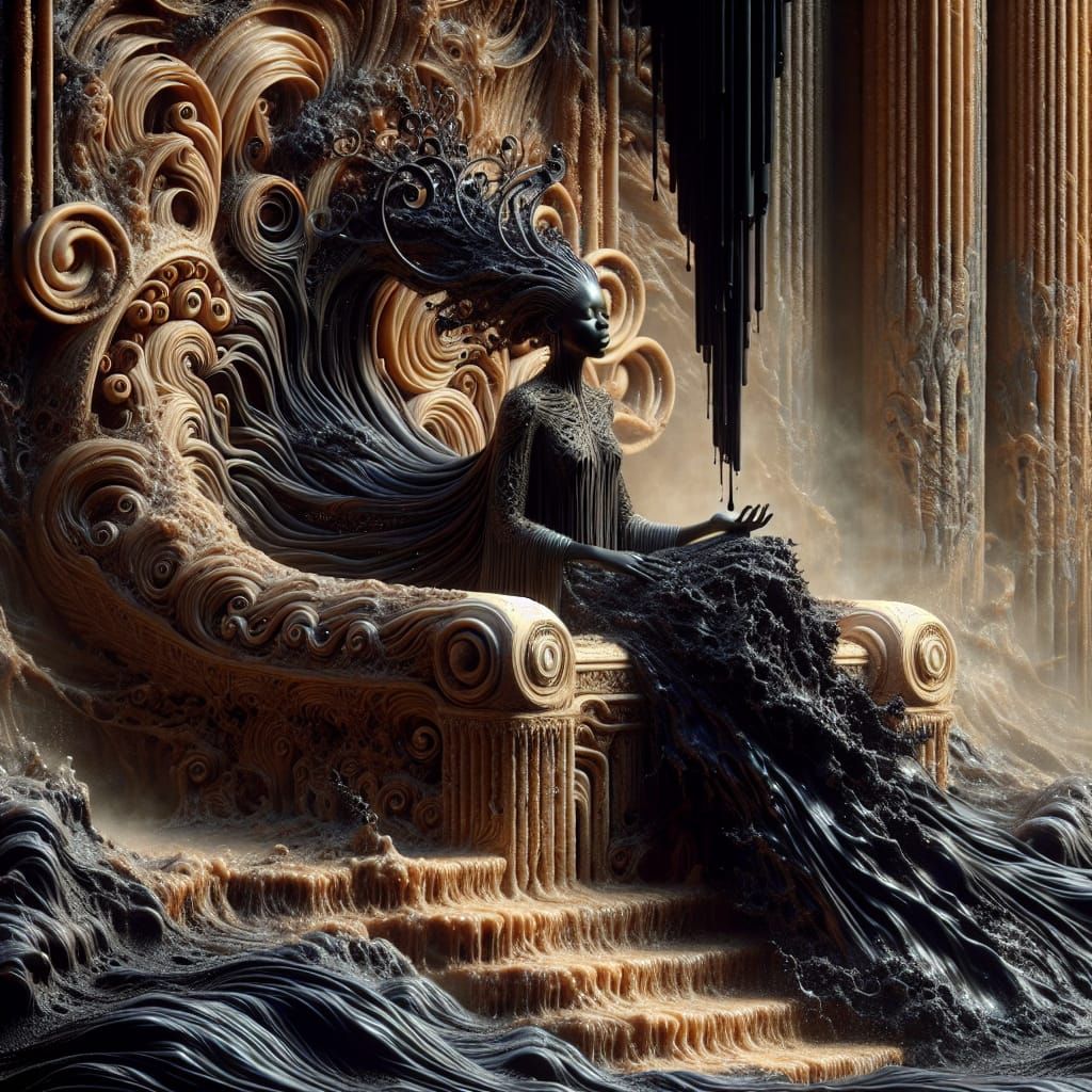 Surreal Nightmare Waterfall Concept Art in 8k