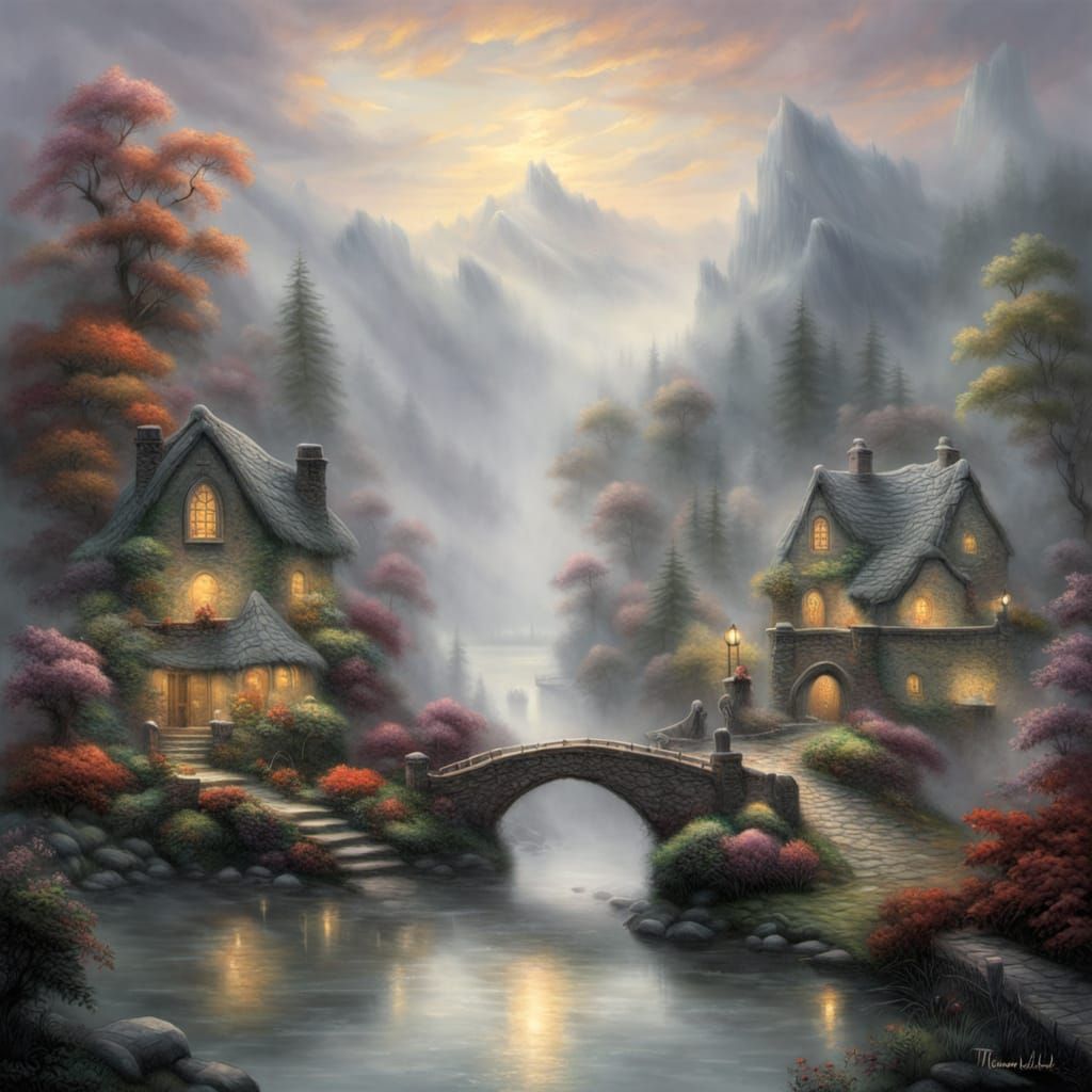 Ethereal Fog Landscape in Fantasy Style