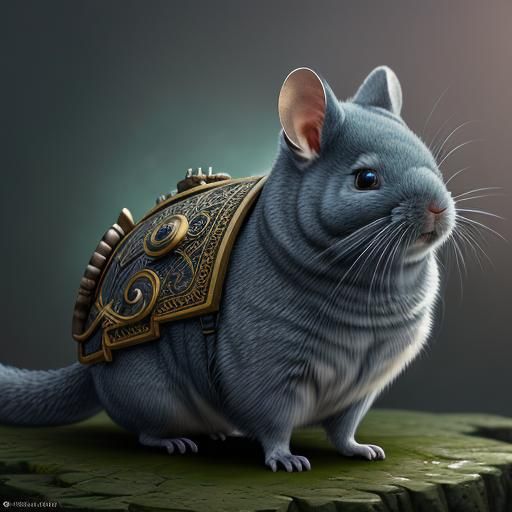 Charming Chinchilla in Detailed Matte Painting