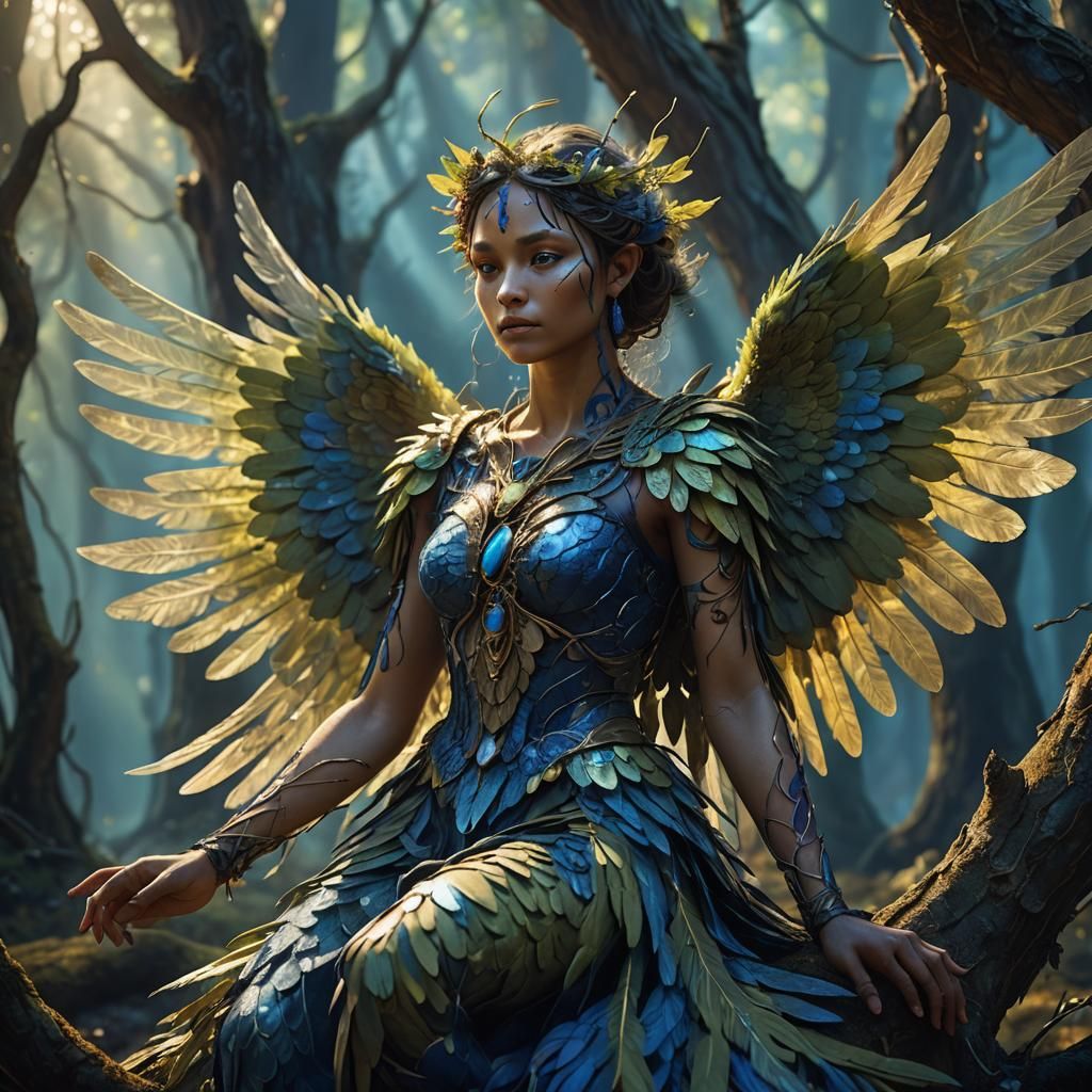Olive Angel in Fantasy Forest Concept Art