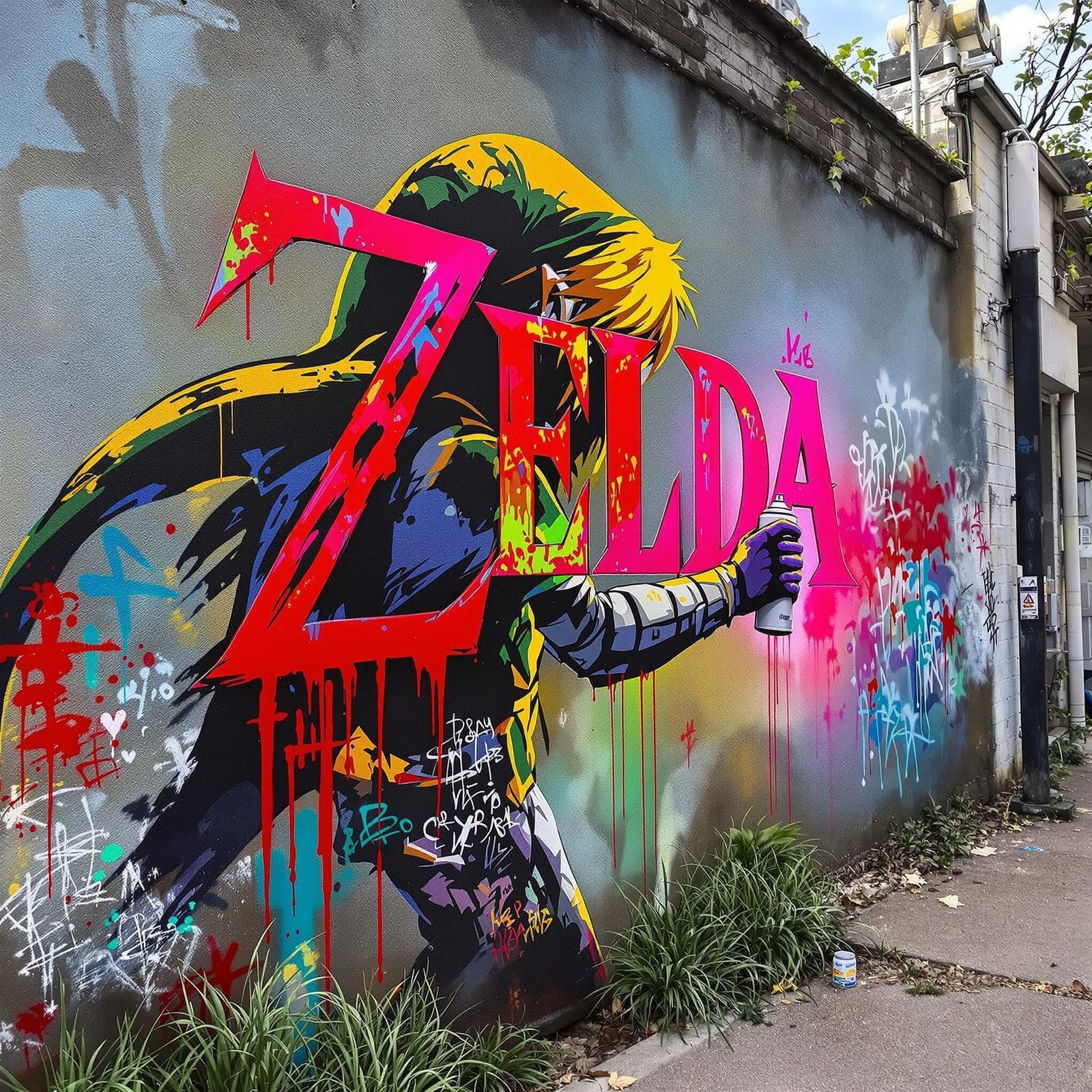 Graffiti Art of Zelda in Urban Decay
