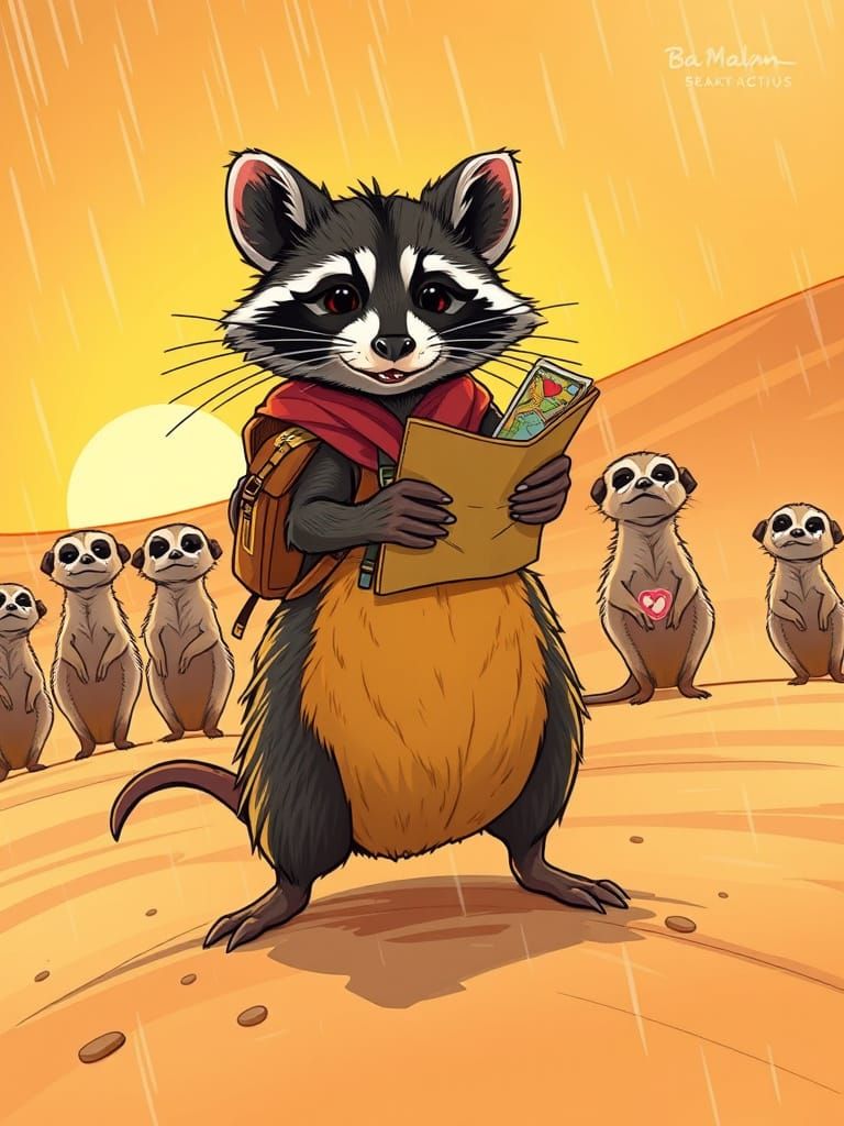 Comical Desert Sunrise Adventure