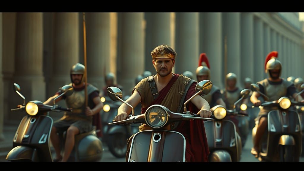 Caesar on Vespa: A Cinematic Roman Epic