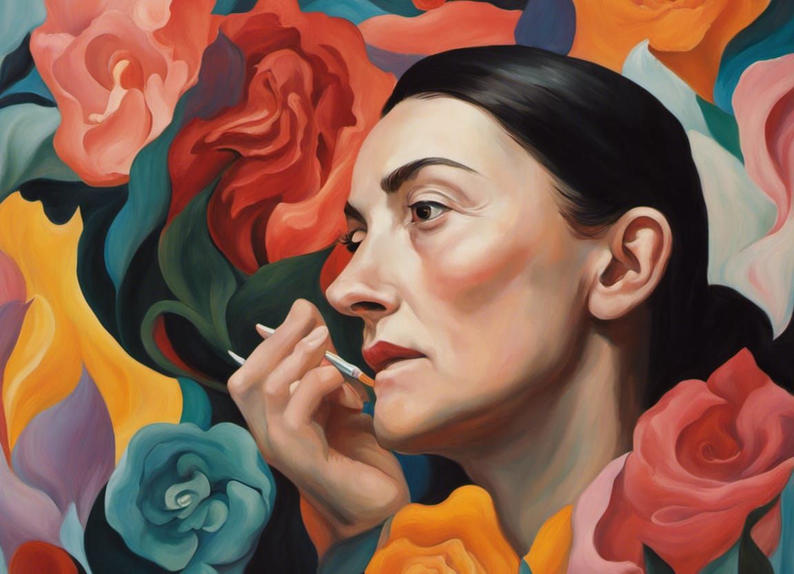 Georgia O’Keeffe Painting the Lips