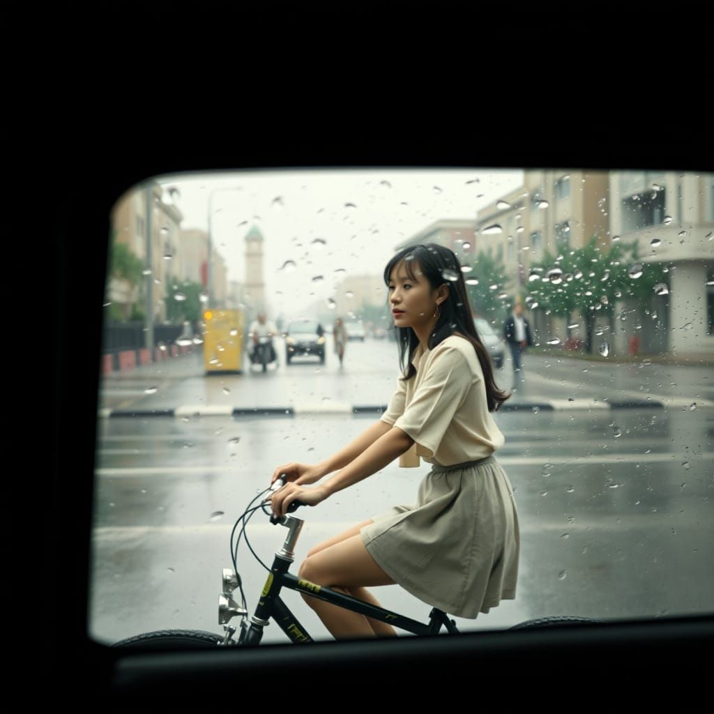 Rainy Day Bicycle Ride: Cinematic Street Photography