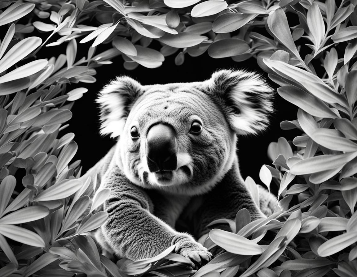 Surreal Koala Tunnel in Elastic Reality