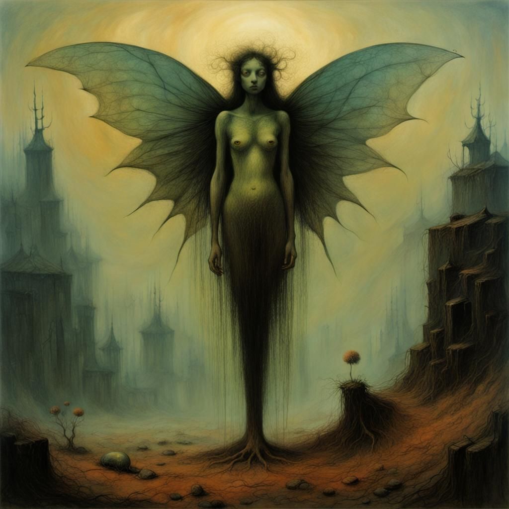 Surreal Fairy in Dark Fantasy Style