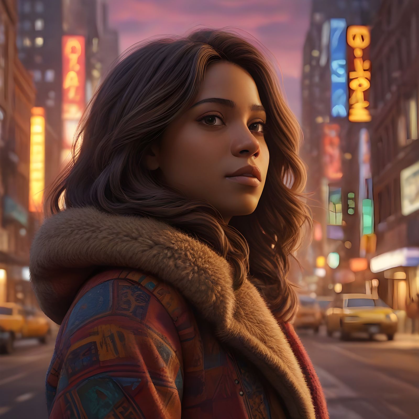 Pregnant Kamala Khan in Street Art Style