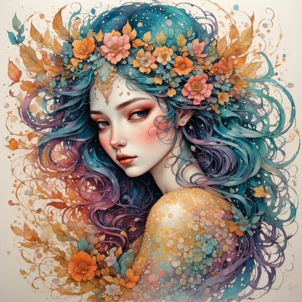 Stunning Color Gradient in Pointillism Style