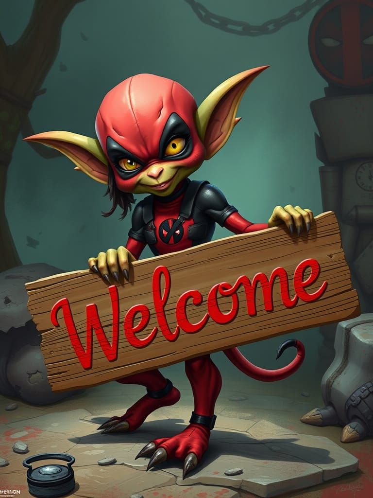 Goblincore Goddess in Deadpool Costume Strikes a Whimsical P...