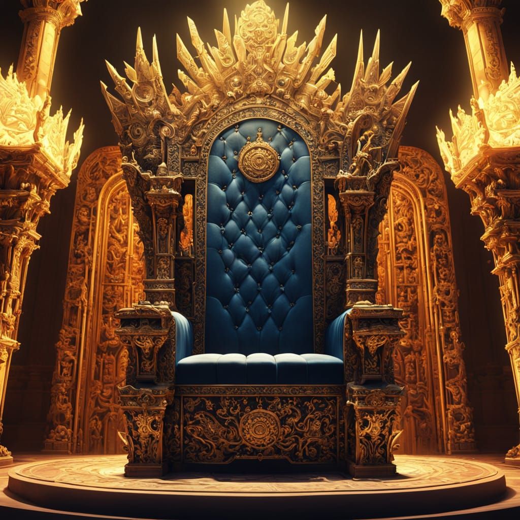 Majestic Throne in Vibrant Anime Style