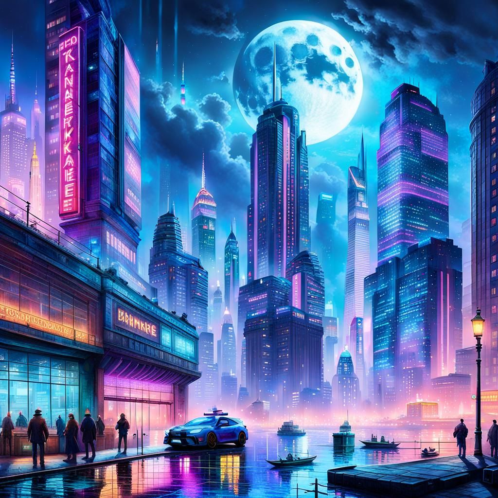 Utopian Cyberpunk Cityscape on the Thames