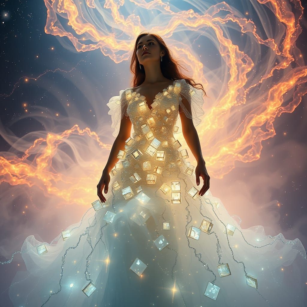 Ethereal Goddess in Cosmic Splendor