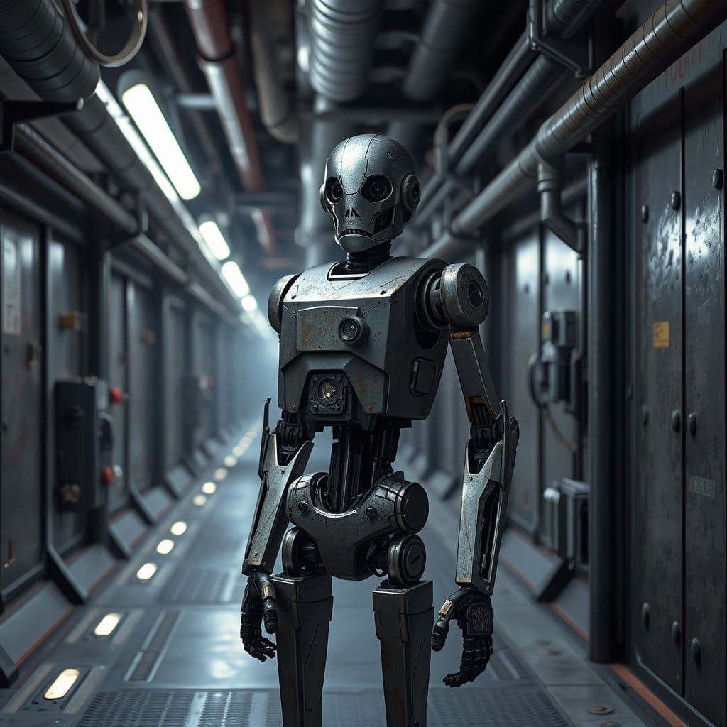 B1-66ER in Futuristic Maintenance Corridor