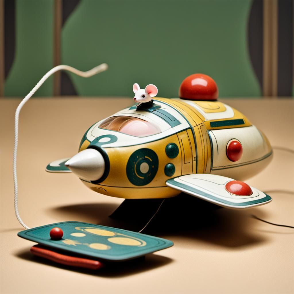 Futuristic Space Mouse: Fauvist Baroque Toy