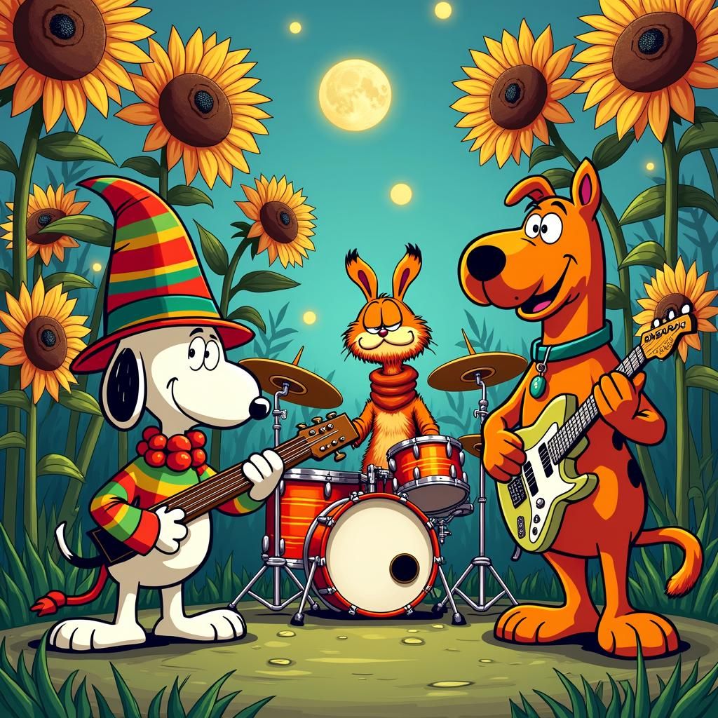 Snoopy, Garfield, and Scooby Doo Reggae Band