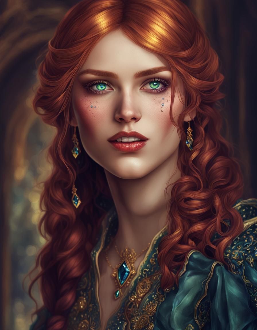 Gothic Woman with Jewels: Dark Fantasy Art