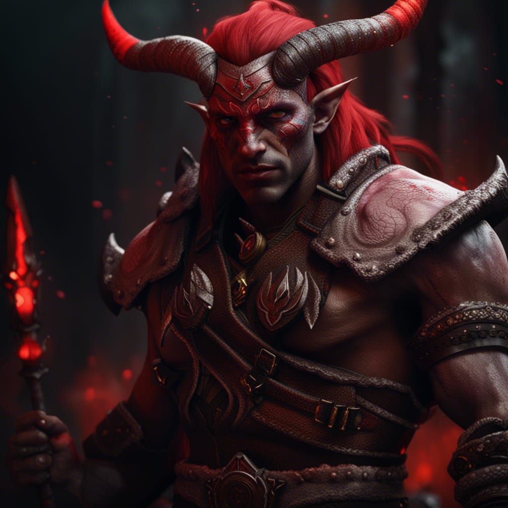 Tiefling Barbarian Concept Art in Unreal Engine 5