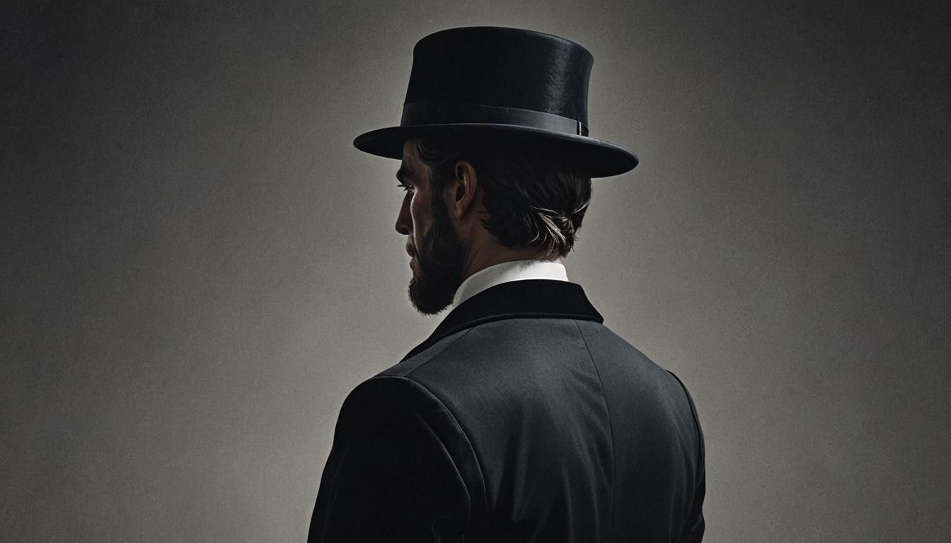 Moody Dark Academia Portrait of a Man in Black