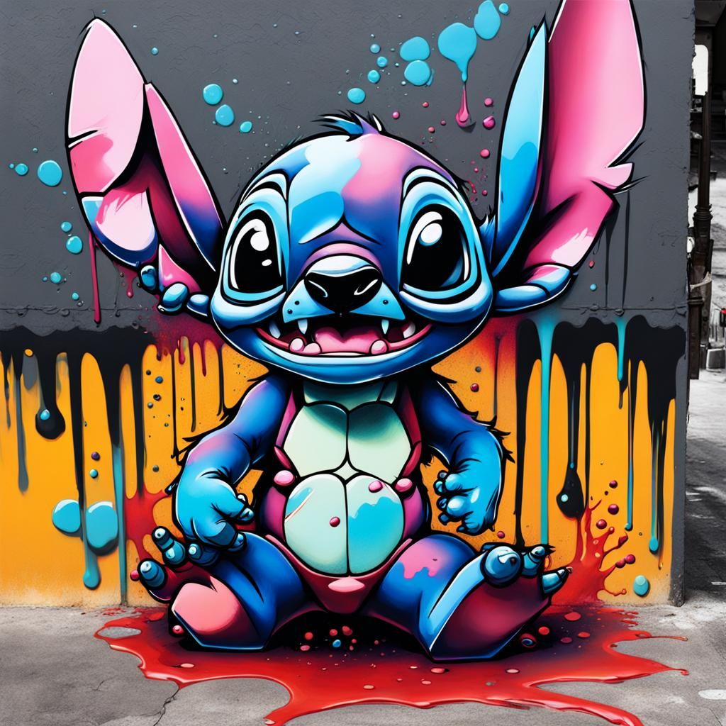 Colorful Stitch Graffiti Art in Street Style