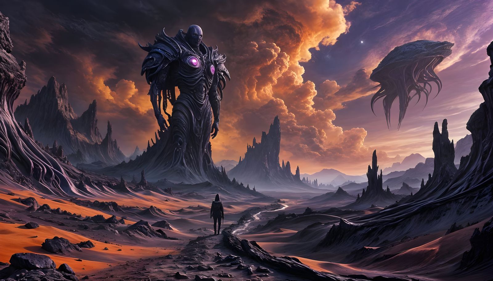 Surreal Cosmic Horror Dreamscape in Dark Fantasy Style