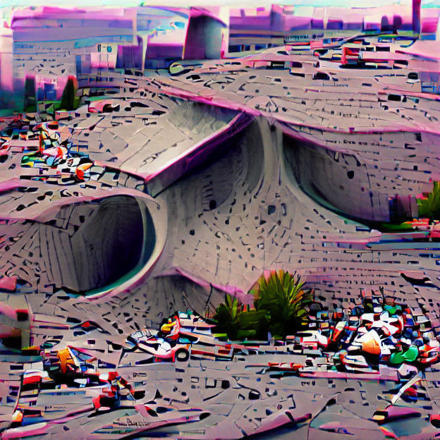 Desolate Concrete Wasteland: An Abandoned Landscape