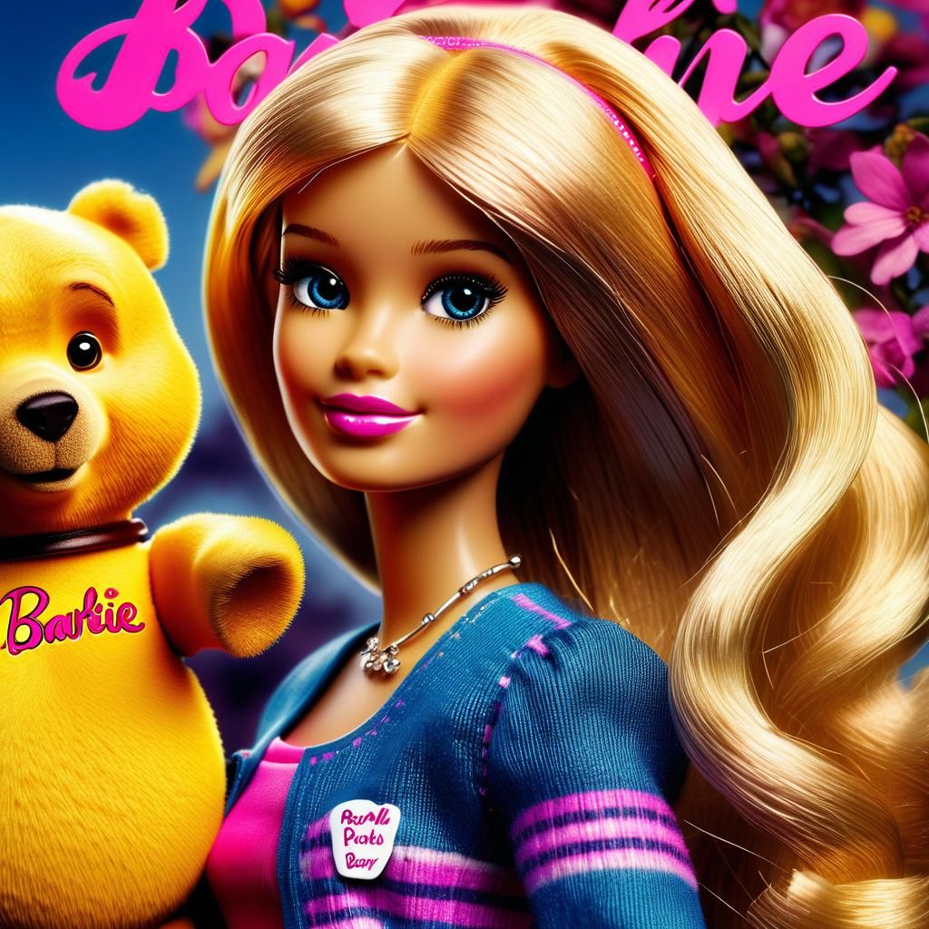 Barbie album cover Barbie with the Pooh bear