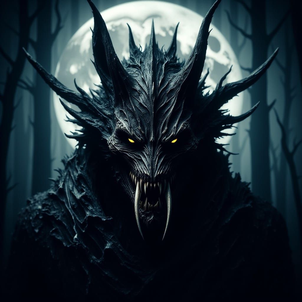 Vampire Werewolf Hybrid in Moonlit Gothic Armor