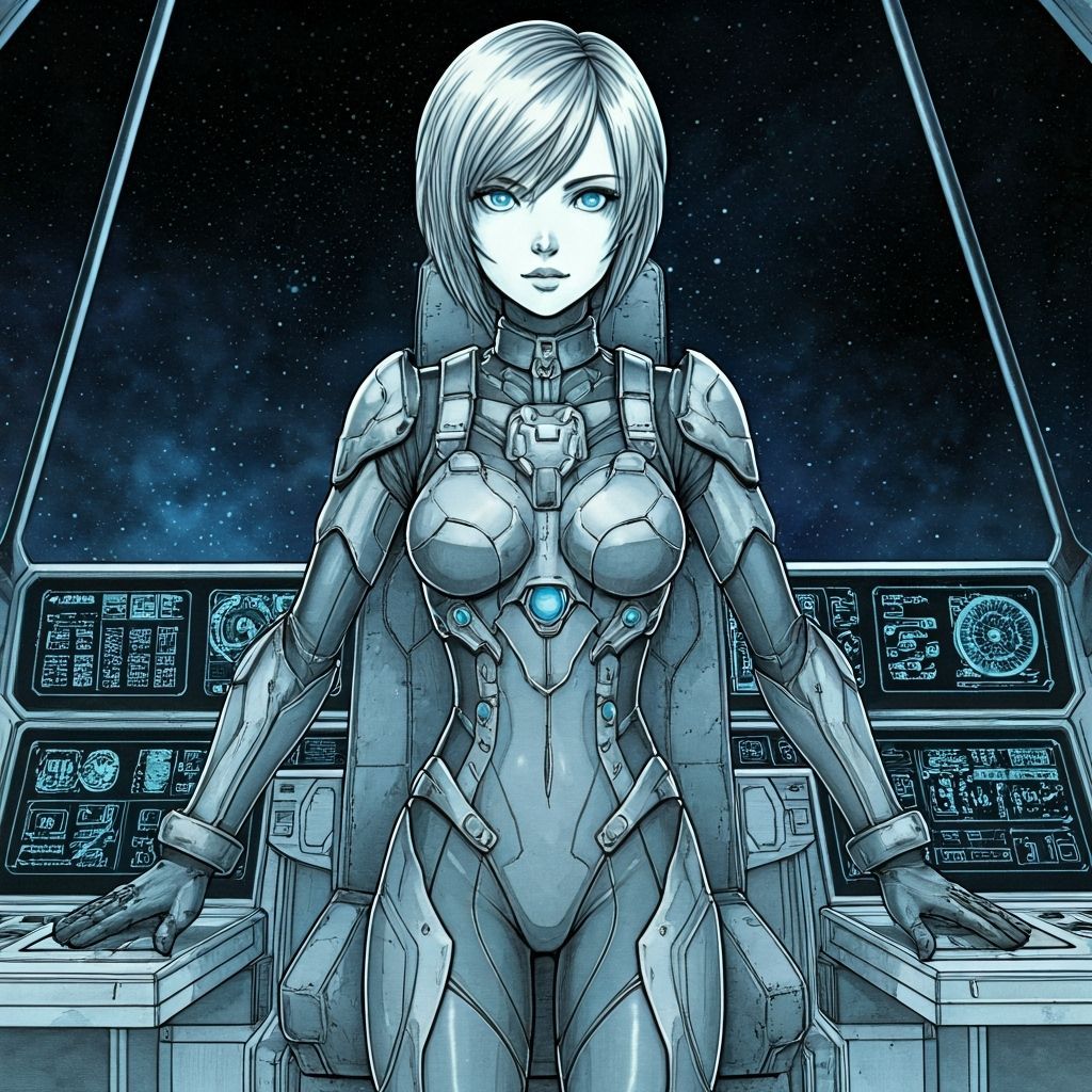 Manga Space Pilot in Starfield Illustration