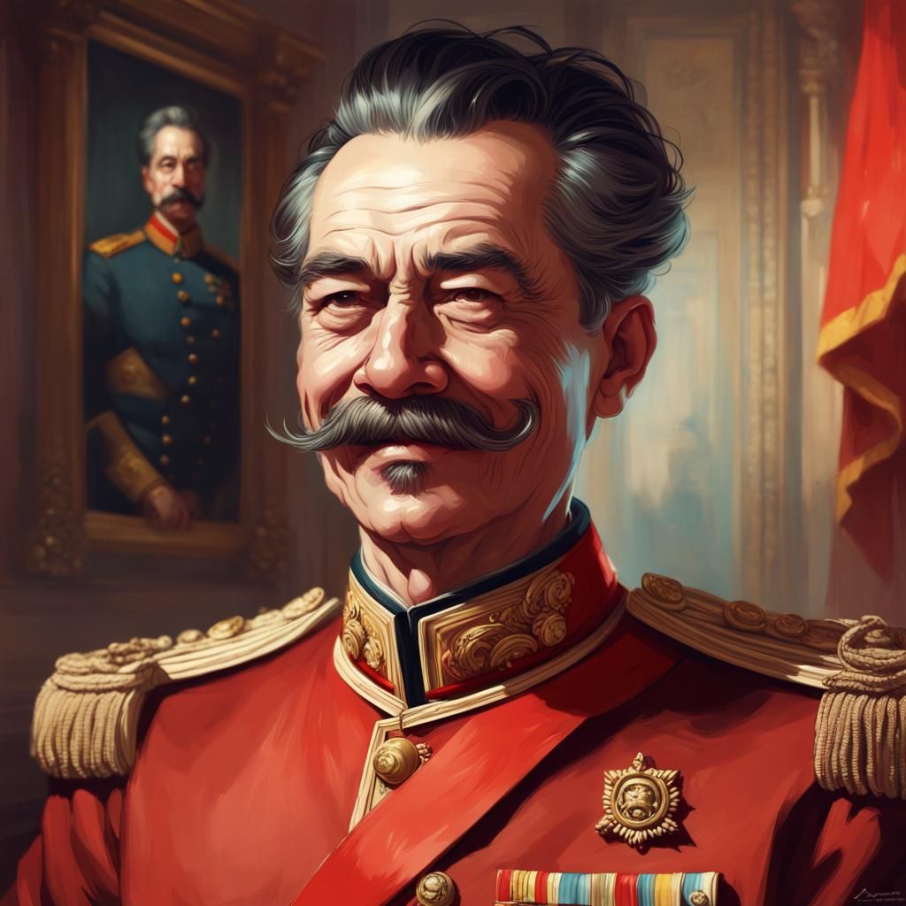 Communist General Portrait in Royal Hallway