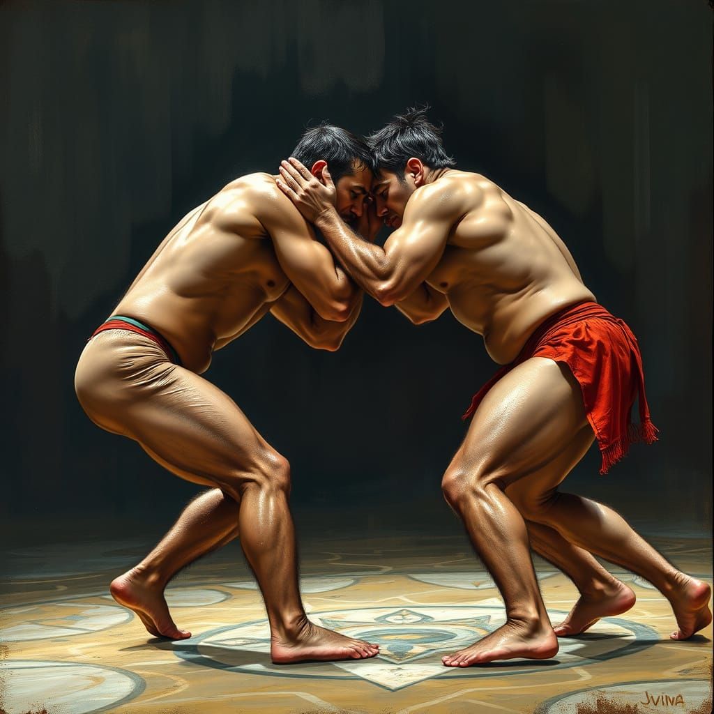 Turkish Oil Wrestlers Engage in Fierce Mat Struggle for Cham...