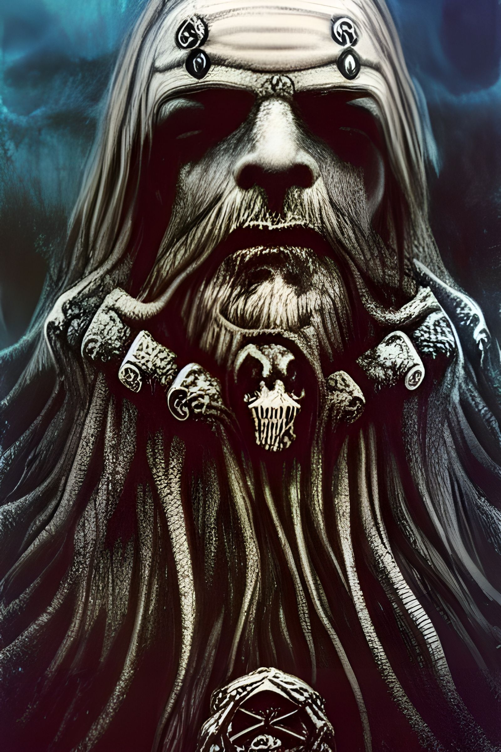 Mystical Viking Lich King in Surrealist Style