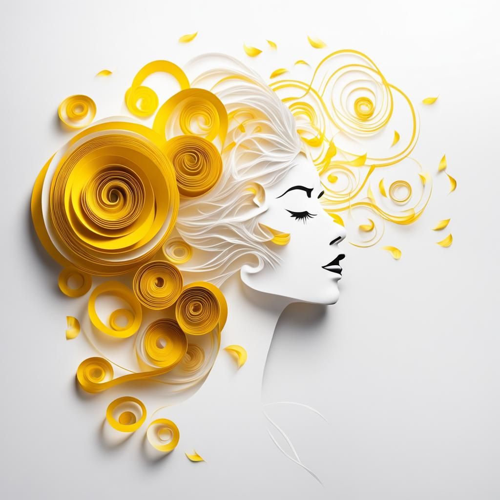 Papercraft Portrait of a Beautiful Woman