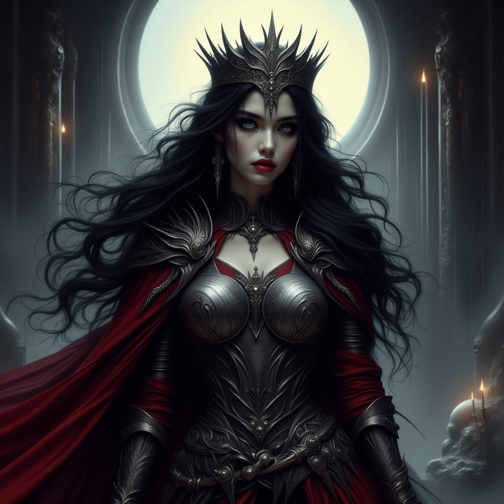 Regal Princess in Gothic Castle Hall