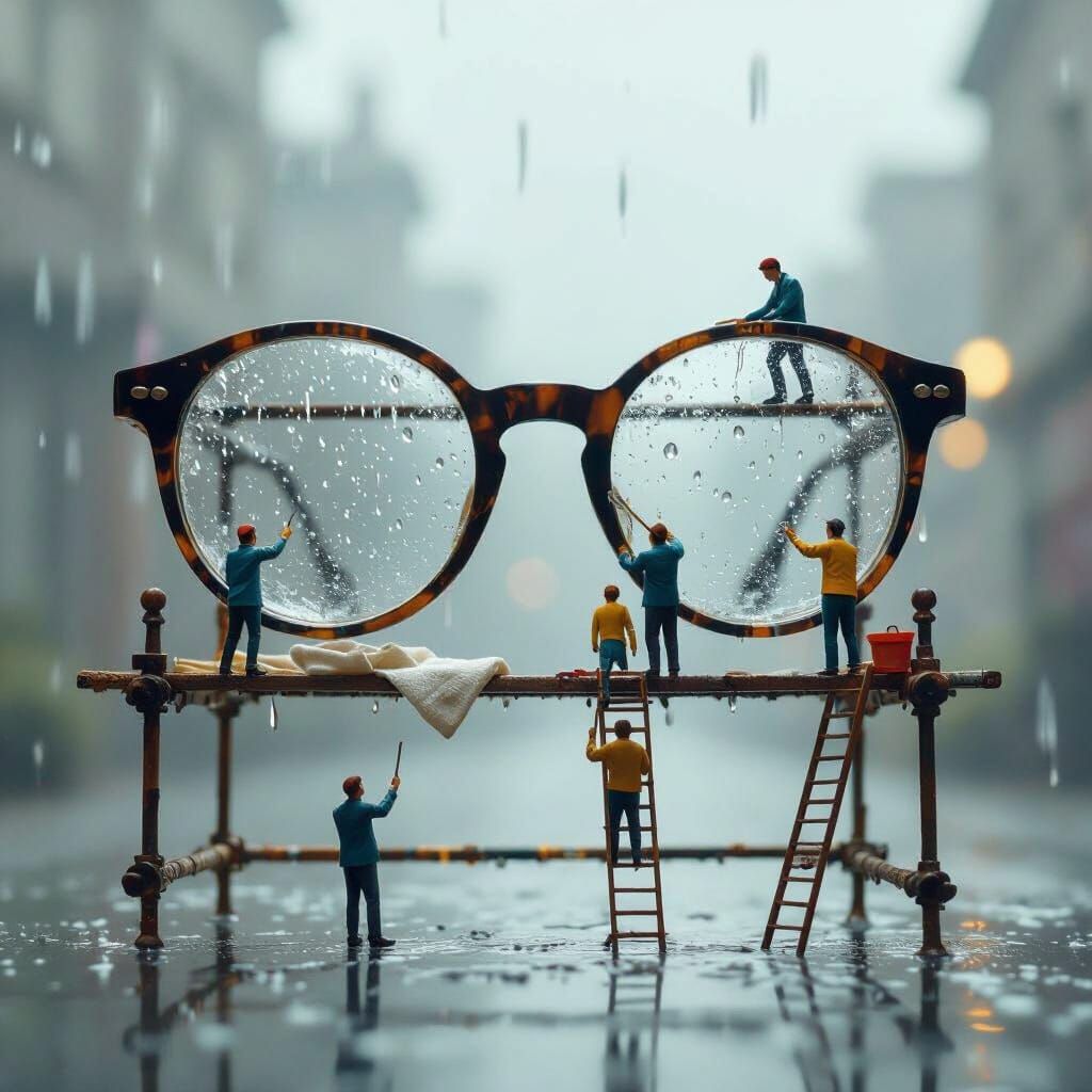 Rainy Eyeglasses in Whimsical Scaffold