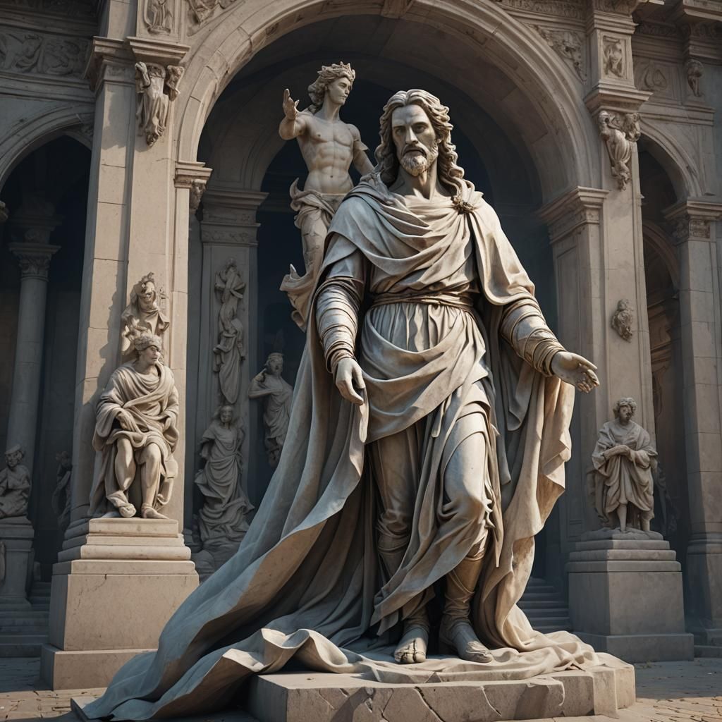 Fabric Sculpture Inspired by Giovanni Strazza in 8K