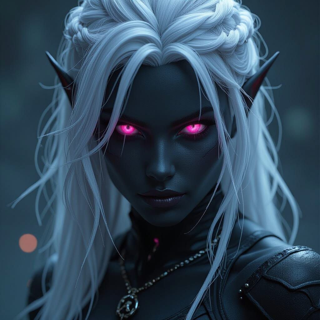 Epic Drow Warrior: Dark Fantasy Concept Art