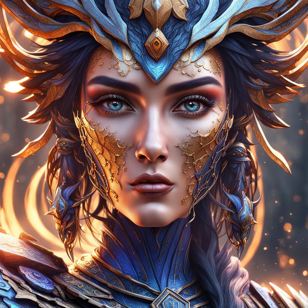 Detailed Matte Painting of a Girl's Face