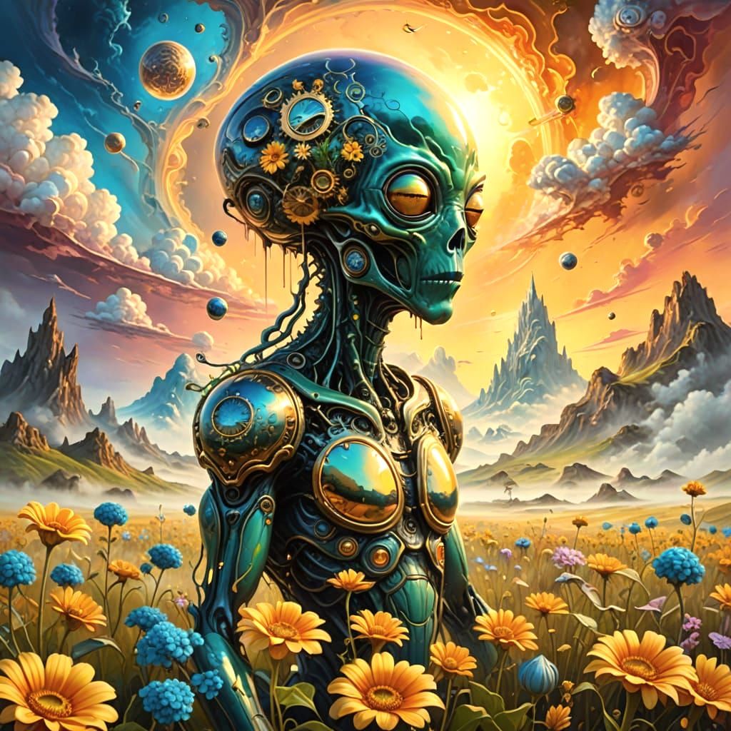 Surrealistic Landscape Melts into Matte Background