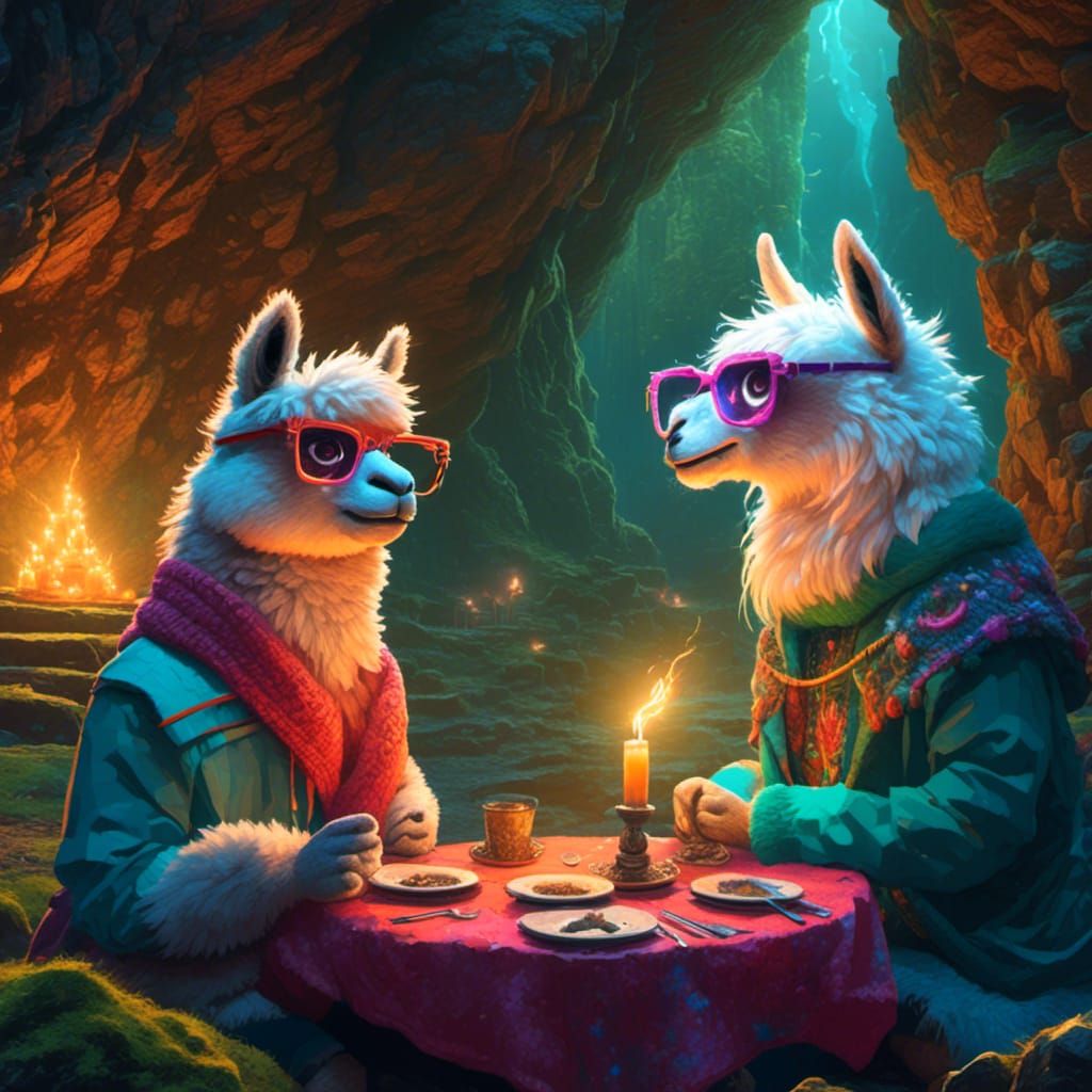 Llamas' Candlelit Dinner at Mossy Cave Entrance