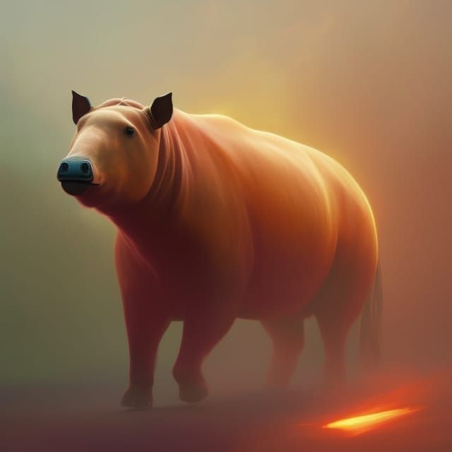 Quince and Peach Tapir: Hyperdetailed Concept Art