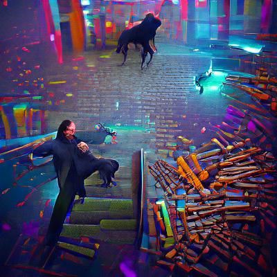 Man in Suit Dodging Bullets in Slow Motion