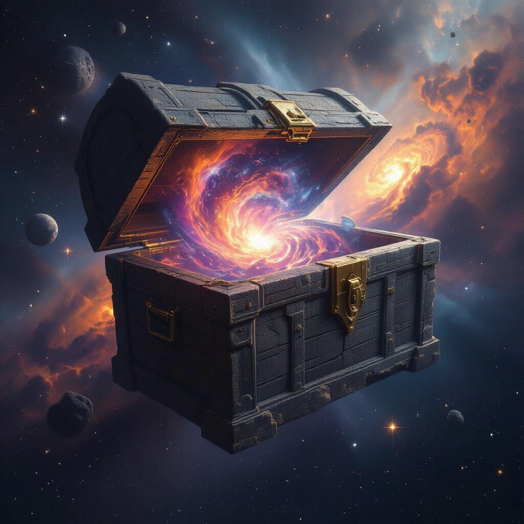 Cosmic Chest: Vortex of Nebulae in Space