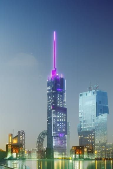 Lush Cyberpunk Cityscape at Night